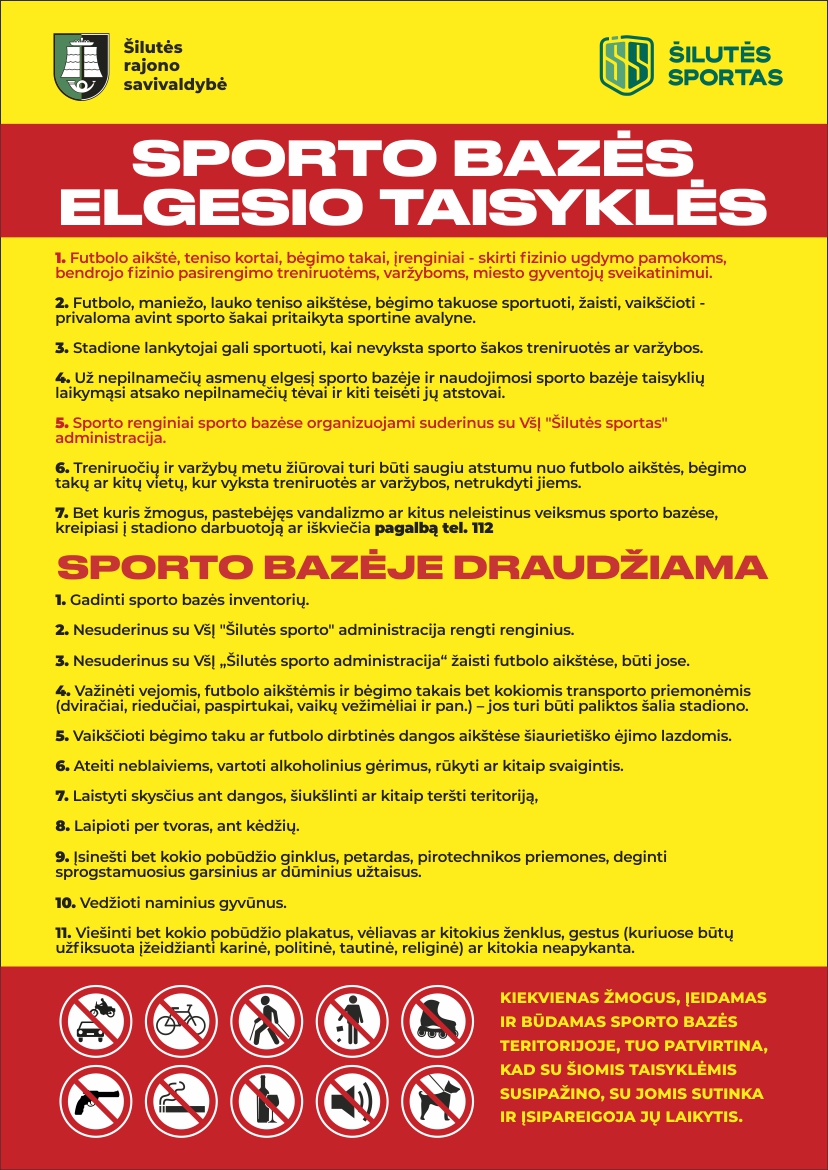 Prašome susipažinti su stadiono elgesio taisyklėmis ir jų laikytis.