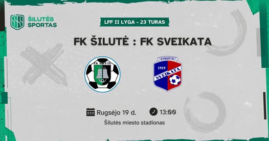 Rugsėjo 19 d. 13.00 val. LFF II lygos 23 turas