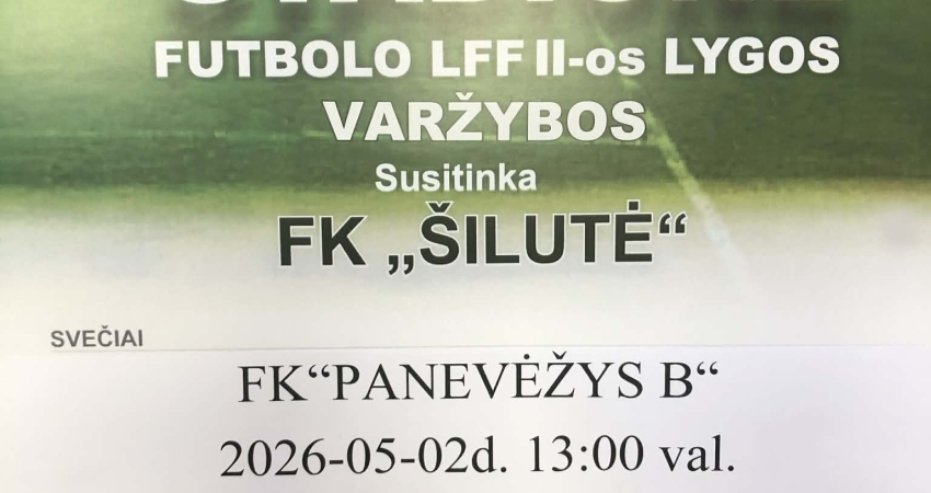 2026-05-02 d. 13:00 val. futbolo LFF II-os lygos v...