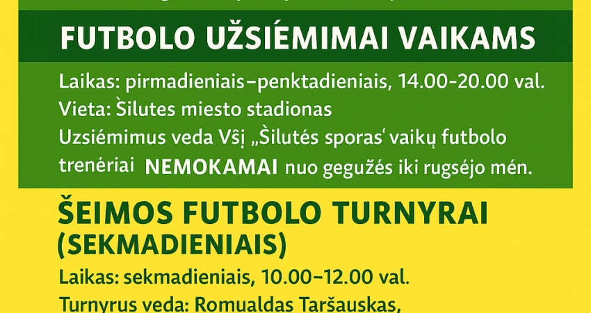 Kvietimas į užsiėmimus